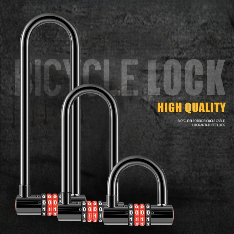 U Lock Heavy Duty - 185mm/173mm/50mm 拡張U字型Uロック 盗難防止コンビネーションロック ダブルガラスドア南京錠 自転車ロック サイクリングパーツ
