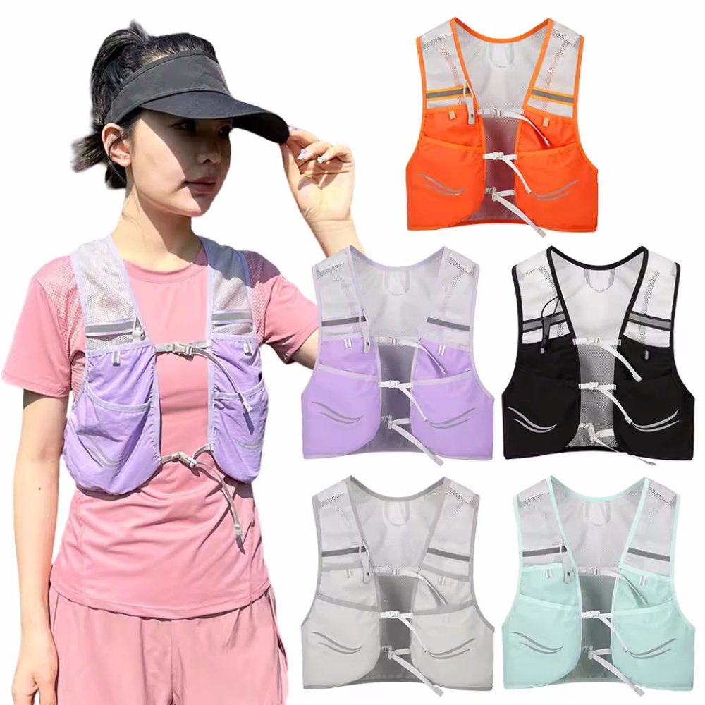 Reflective Vest Cycling - 反射ランニングベスト水分補給ランニングチェストバッグ超軽量サイクリングベスト携帯電話カードバッグ男性女性屋外