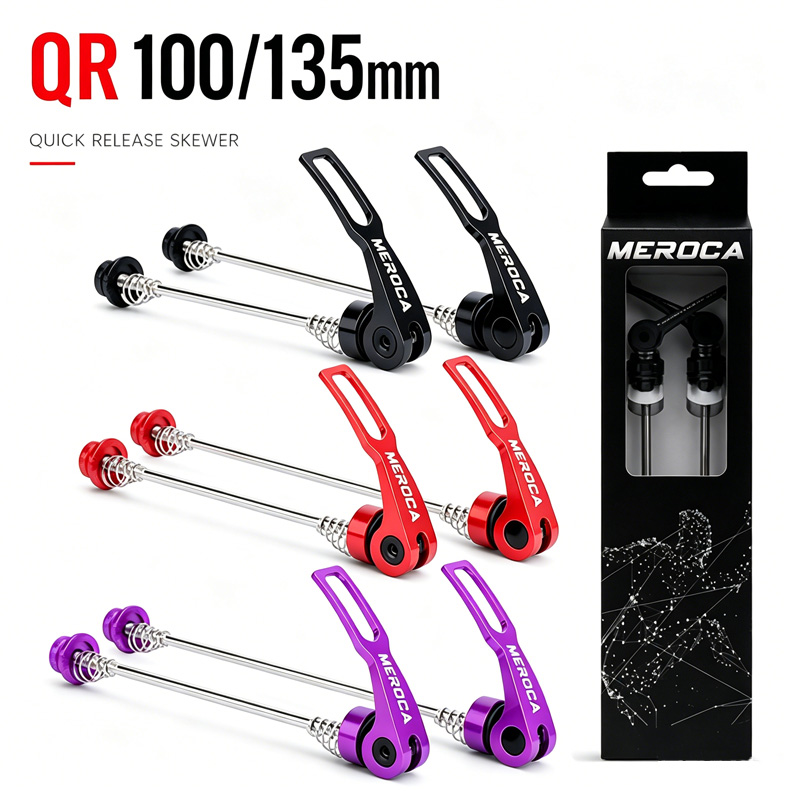Dynamo Hub Front - MEROCA自転車クイックリリーススキュワー フロント100mm リア135mm MTB自転車QRレバー ディスクブレーキハブ用 アルミ製クイックリリースレバー