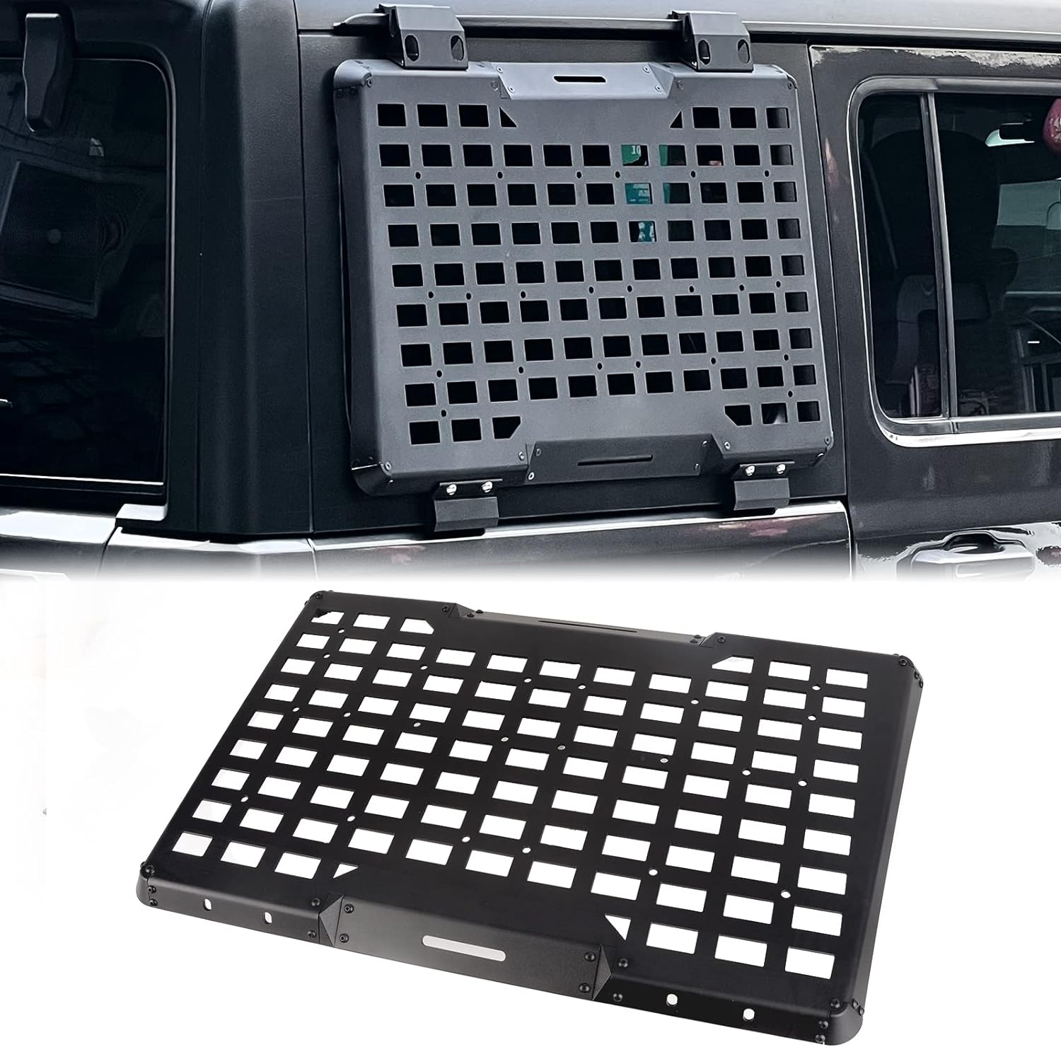 Cargo Rack Aluminum - ジープ・ラングラーJL 2018-2026 4ドア用 リア右ウィンドウ モールパネル モジュラー収納ラック