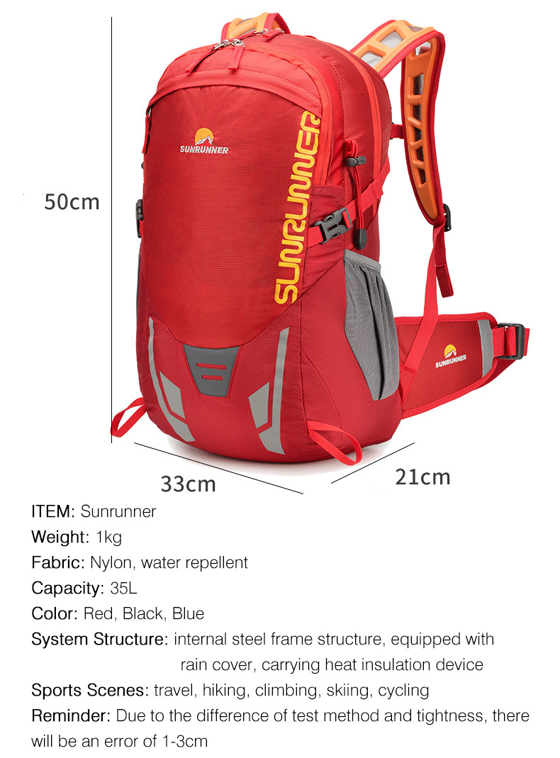 35L ハイキングバックパックバッグ大容量旅行キャンプ登山バ - Cycling Commuter Backpack Waterproof のレビューと価格