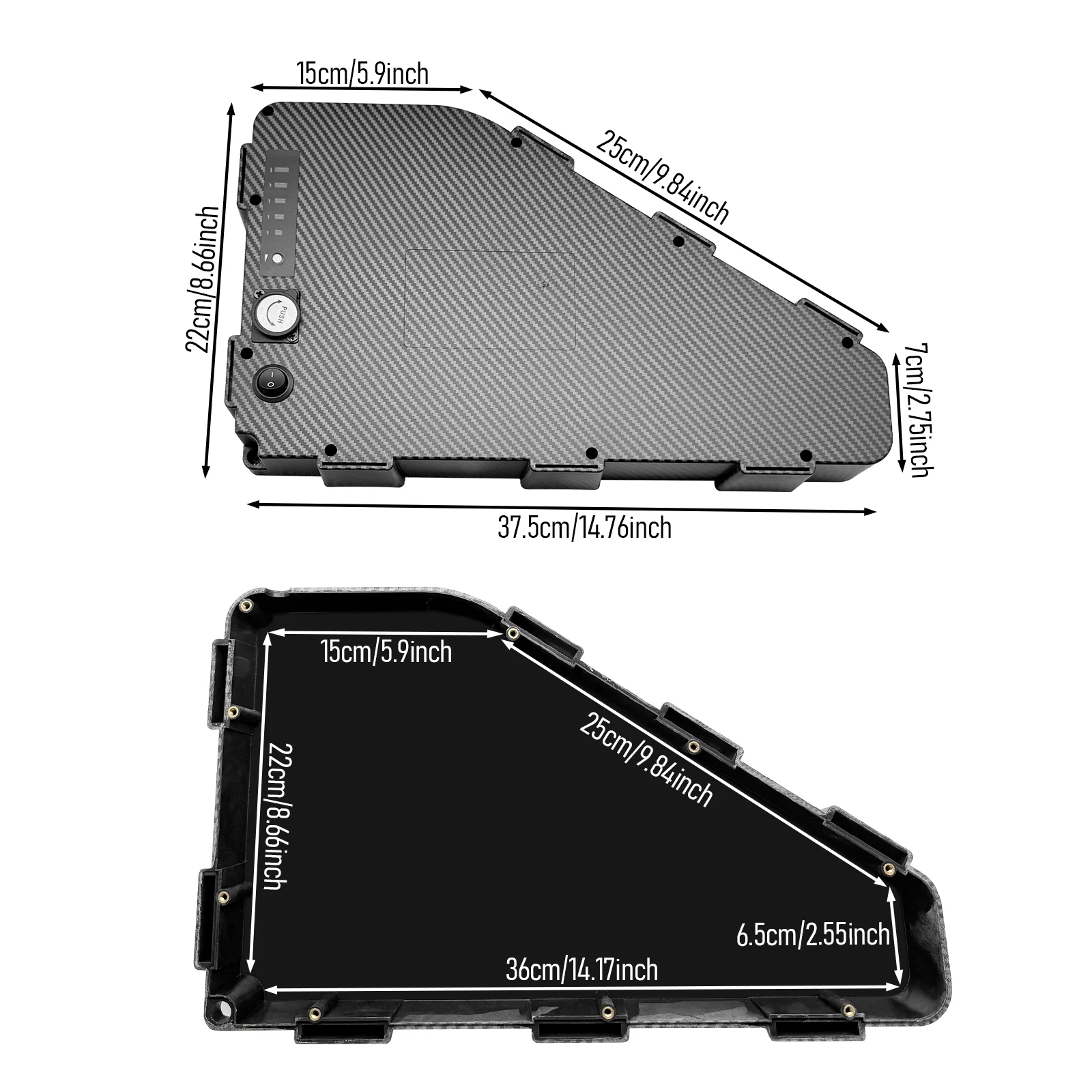 三角形バッテリーケース 80個の21700セル対応 36V  - Cycling Zones のレビューと価格