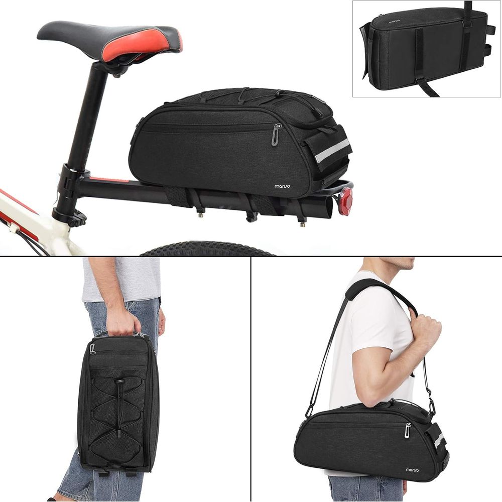 バイクラックバッグ防水トランクパニアリアシートポーチサイクリ - Panniers Waterproof Rear のレビューと価格