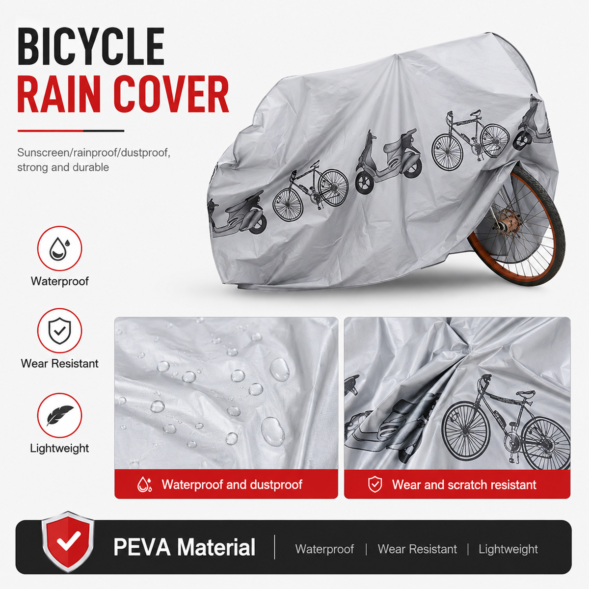 PINMOAP ユニバーサル自転車レインカバー防水屋外バイク - Cycling Commuter Backpack Waterproof のレビューと価格