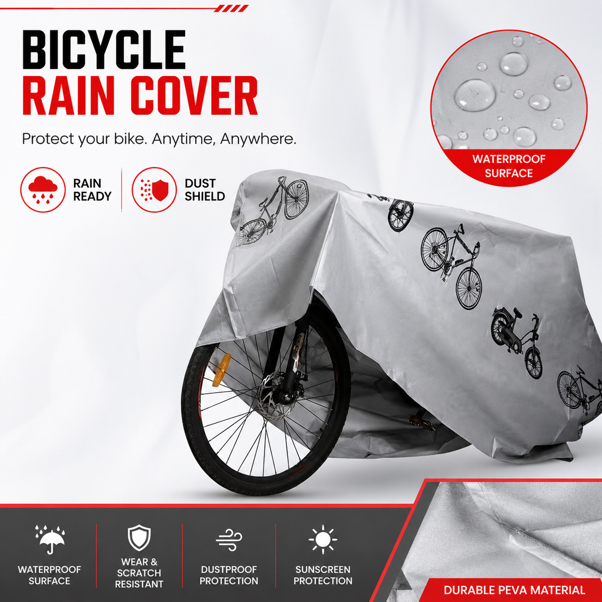 PINMOAP ユニバーサル自転車レインカバー防水屋外バイク - Cycling Commuter Backpack Waterproof のレビューと価格