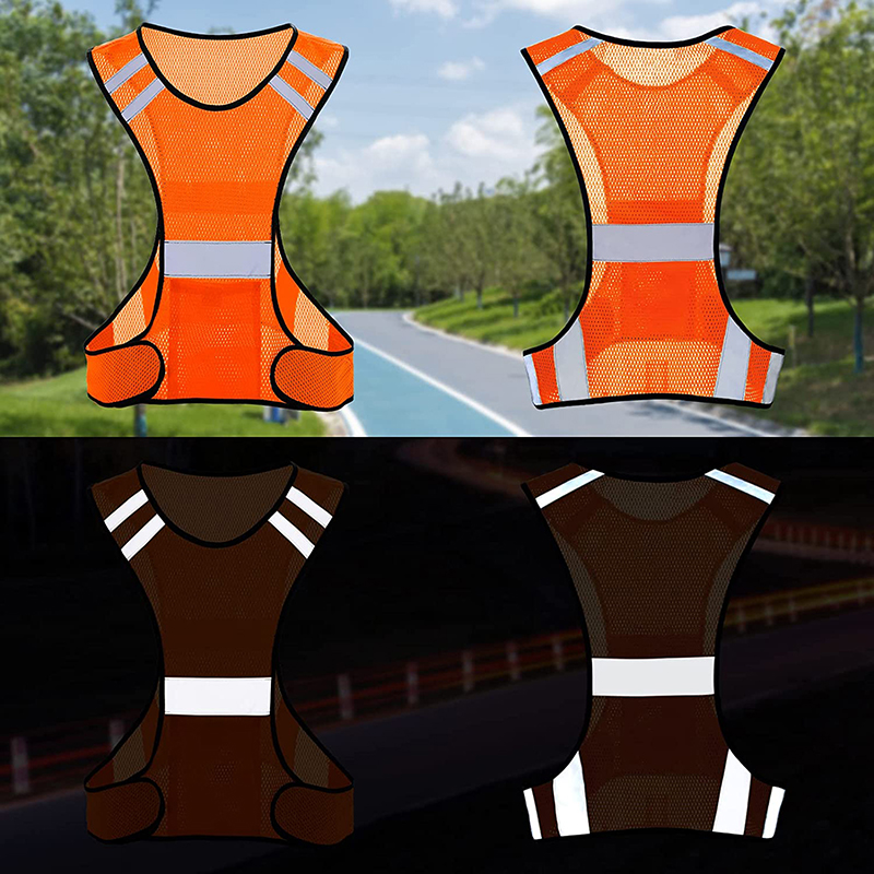 視認性蛍光メッシュ反射安全ベスト通気性軽量保護ベスト夜間ラン - Reflective Vest Cycling のレビューと価格