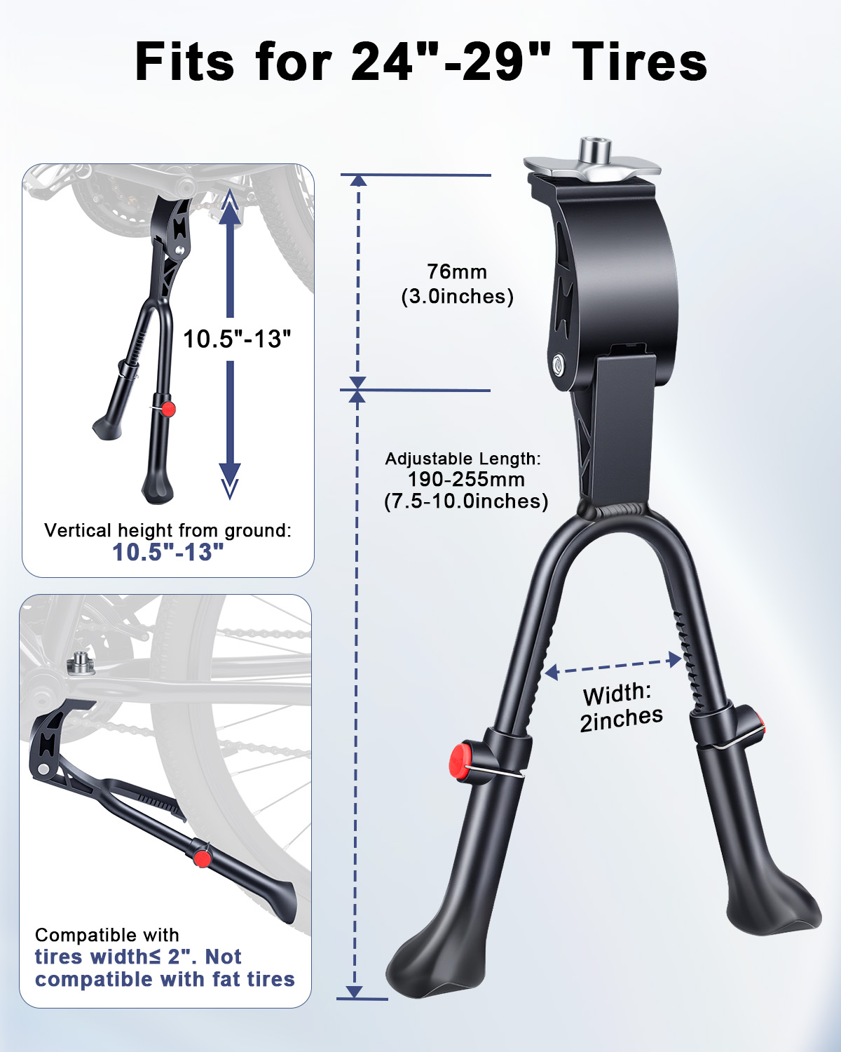 Wsdcam調整可能なダブルレッグ自転車キックスタンド、耐荷 - Cycling Zones のレビューと価格